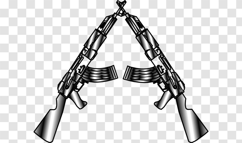 Weapon Firearm AK-47 Machine Gun Clip Art - Gunshot - Cliparts Transparent PNG