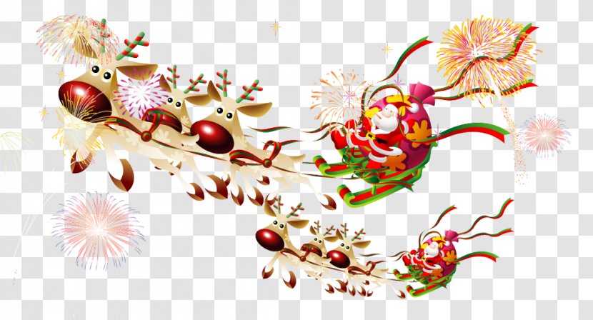 Santa Claus's Reindeer Christmas Clip Art - Creative Transparent PNG