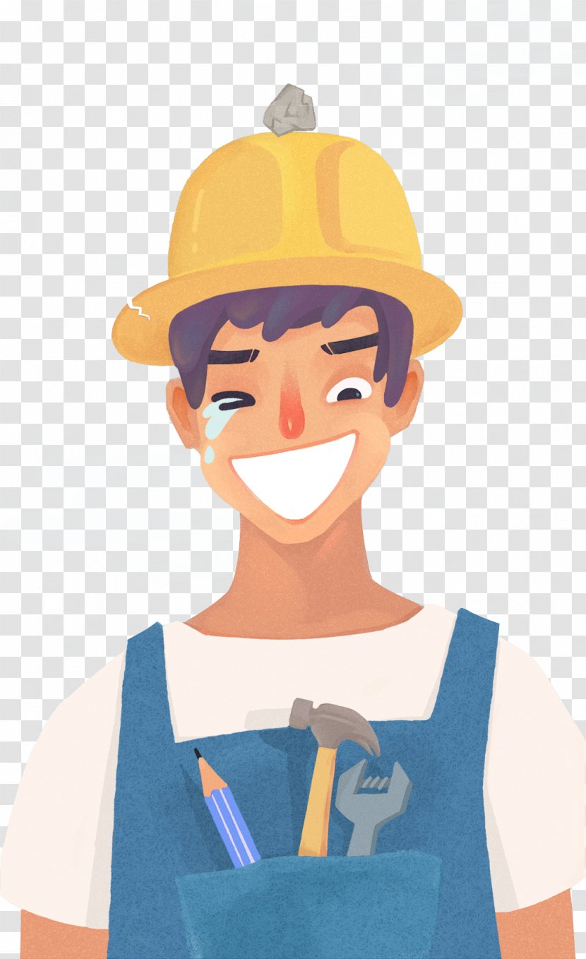 Construction Worker Architectural Engineering Laborer Building Material - Male - Helmet Painted Stone Sweat Transparent PNG