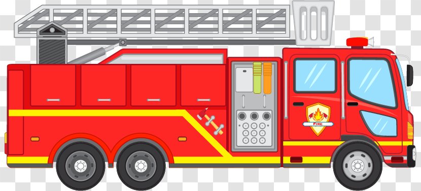Firefighter Fire Engine Firefighting Clip Art - Mode Of Transport - Vehicle Tools Car Vector Material Transparent PNG