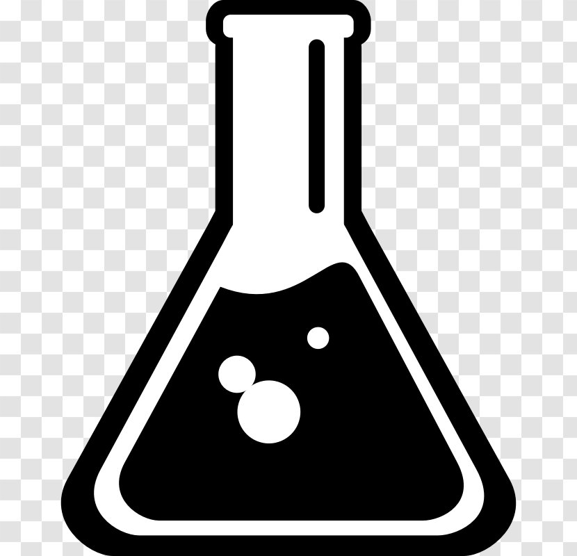 Beaker Chemistry Laboratory Flasks Clip Art - Science Cliparts Black Transparent PNG