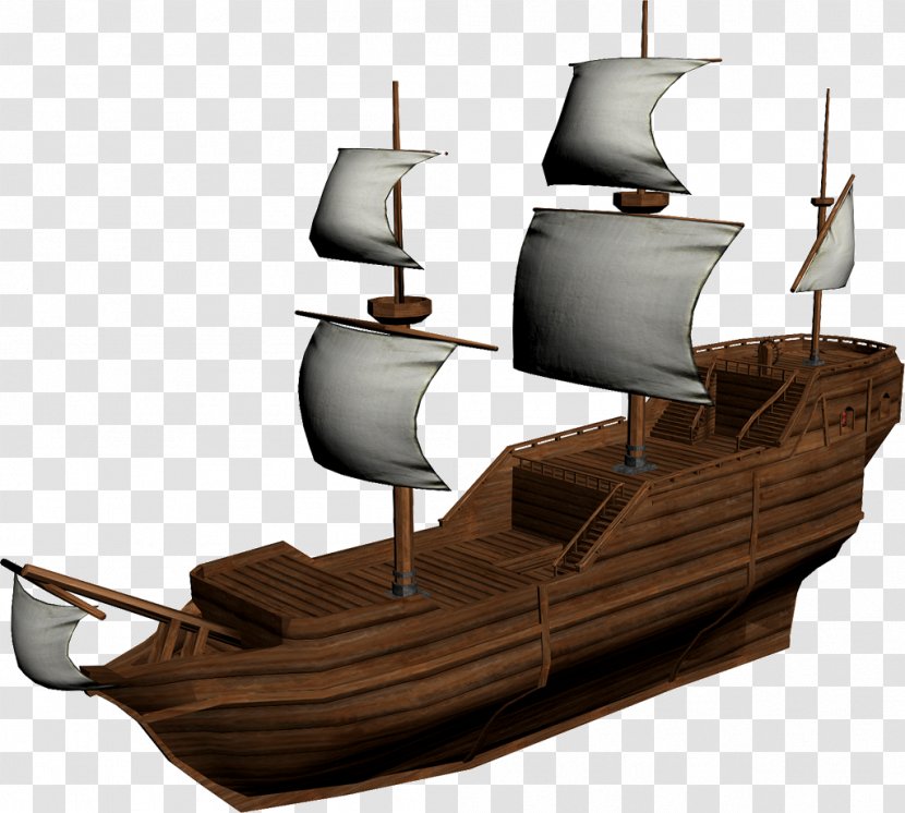 Caravel Ship Model 3D Computer Graphics Modeling - Carrack Transparent PNG