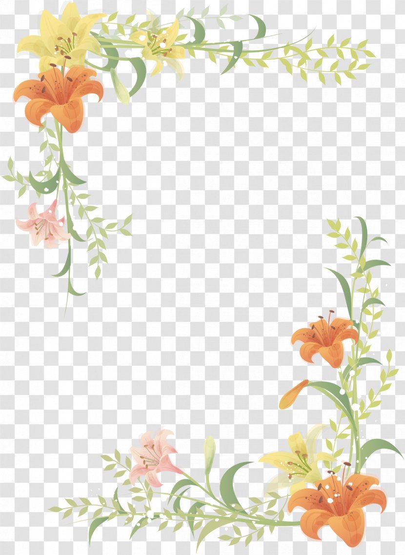 Floral Design Flower Picture Frame - Idea - Hand-painted Flowers Border Transparent PNG