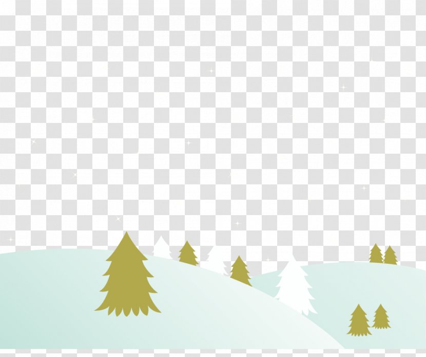 Yellow Tree Pattern - Triangle - Vector Snow Winter Transparent PNG