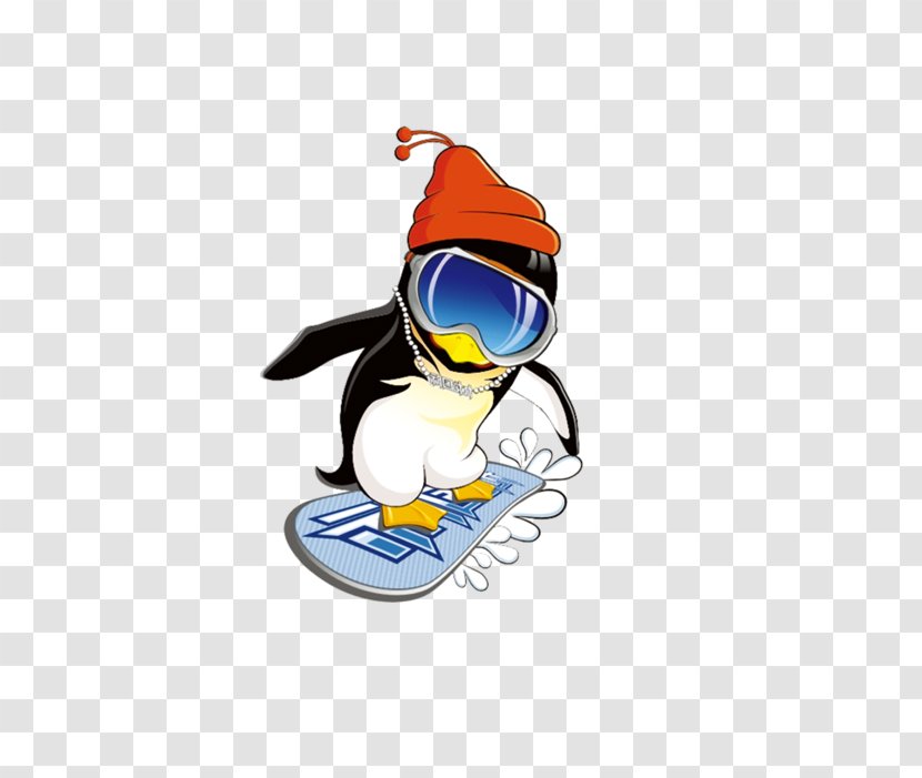 Penguin Razorbills Cartoon - Wing - Skateboard Decorative Material Transparent PNG
