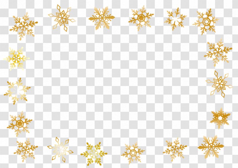Winter Gold Snowflake Frame. - Watercolor Painting - Royaltyfree Transparent PNG
