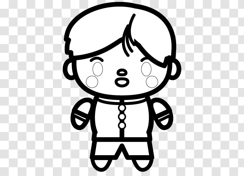 White Line Art Human Behavior Cartoon Clip - Fictional Character - Junior High School Transparent PNG