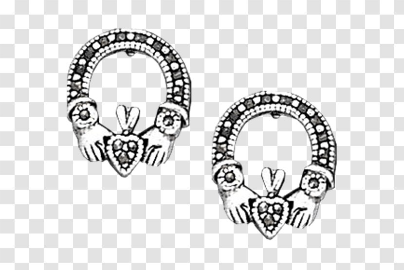 Earring Claddagh Ring Body Jewellery White Font - Hardware Accessory Transparent PNG