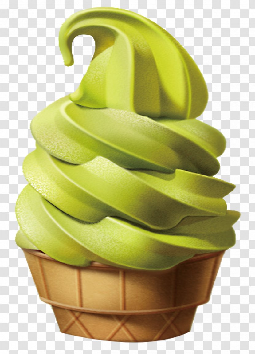 Green Tea Ice Cream Cone Transparent PNG