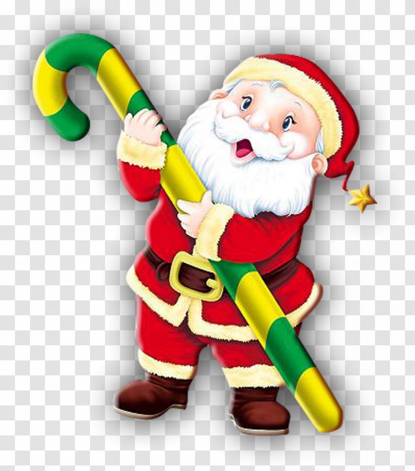 Santa Claus Candy Cane Reindeer Christmas Clip Art - Fictional Character Transparent PNG
