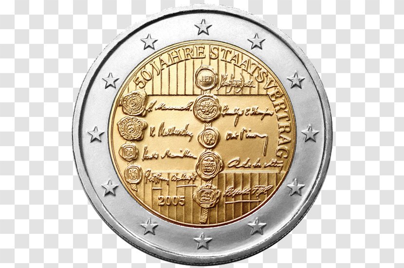 2 Euro Commemorative Coins Coin Austrian - 50 Fen Transparent PNG