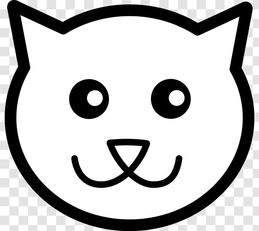 Cat Kitten Line Art Clip - Happiness - Free Vector Transparent PNG