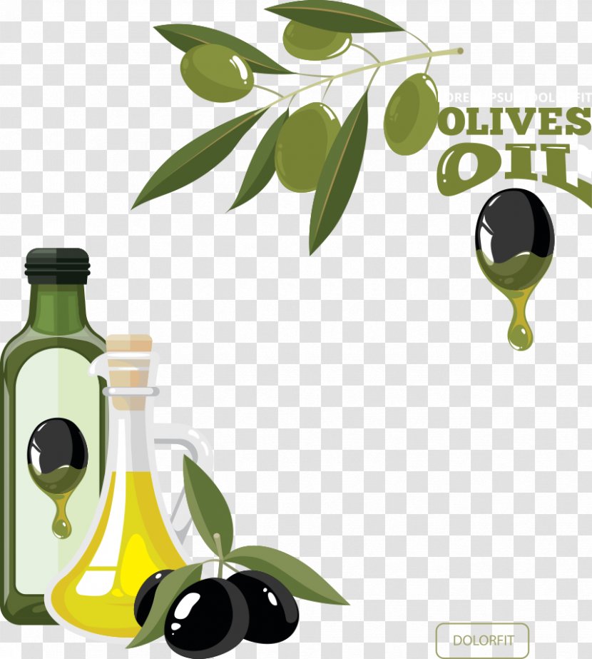 Olive Oil Bottle - Vector Green Olives Gourmet Transparent PNG