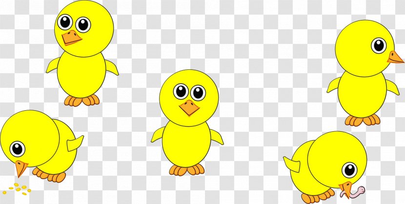 Yellow Cartoon Bird Text Beak - Ducks Geese And Swans - Adaptation Smile Transparent PNG