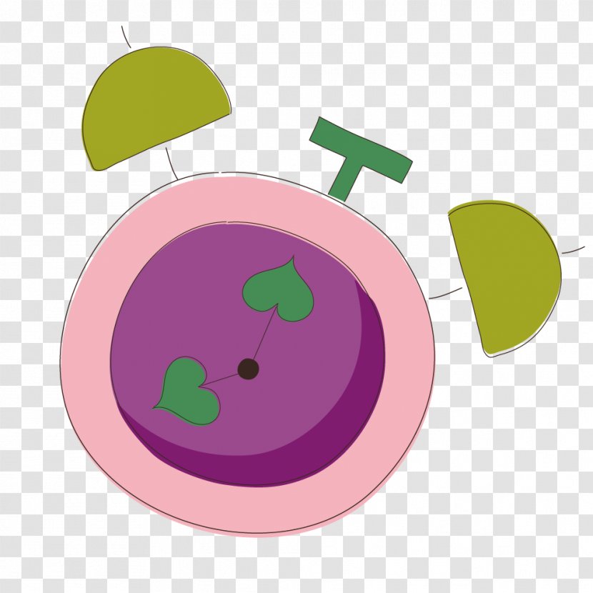 Alarm Clock - Green - Purple Cute Little Transparent PNG