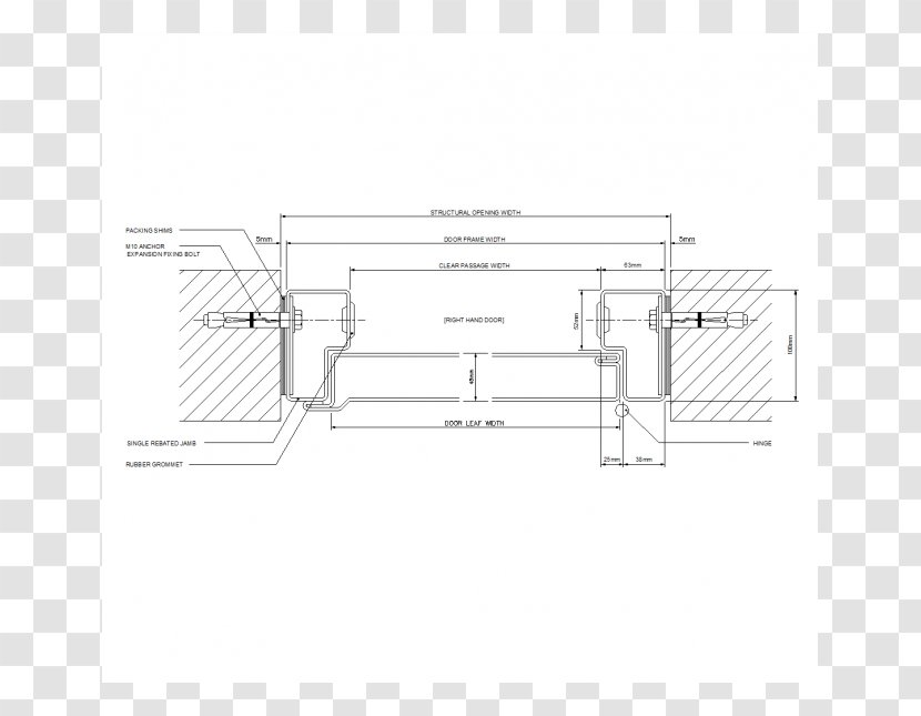 Floor Plan Angle - Technology - Single Door Transparent PNG