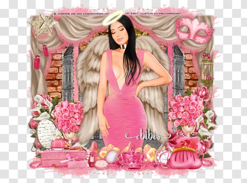 Floral Design Pink M Gown Beauty.m - Frame Transparent PNG