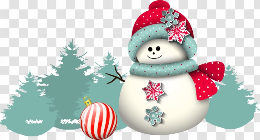 Snowman Christmas Illustration - Cartoon - Vector Transparent PNG