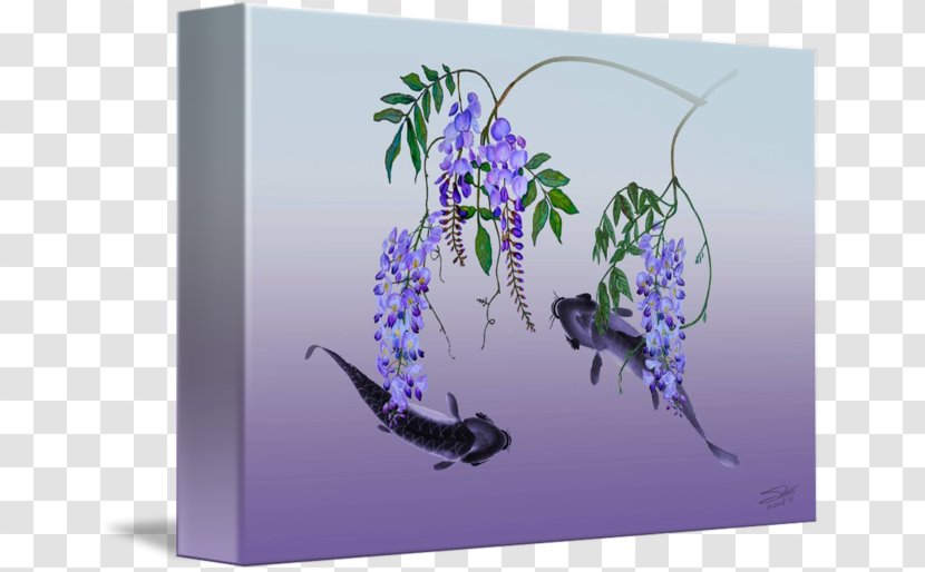 Koi Flower Painting Fine Art - Flora - Wisteria Transparent PNG