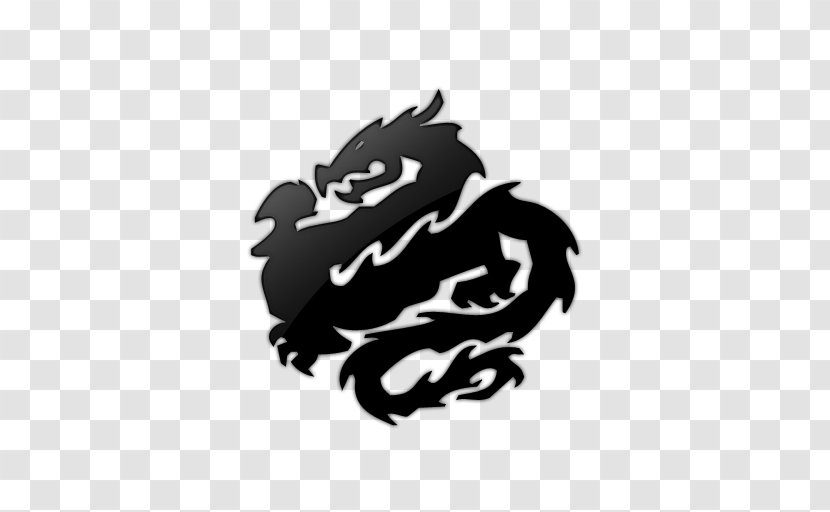 Chinese Dragon Clip Art - Fictional Character - Black Icon Transparent PNG