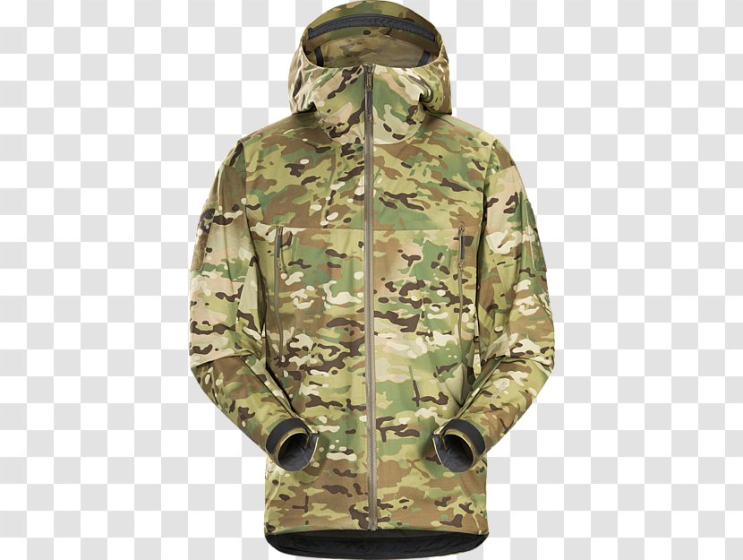 Hoodie Camouflage Arc'teryx Jacket MultiCam - Goretex Transparent PNG
