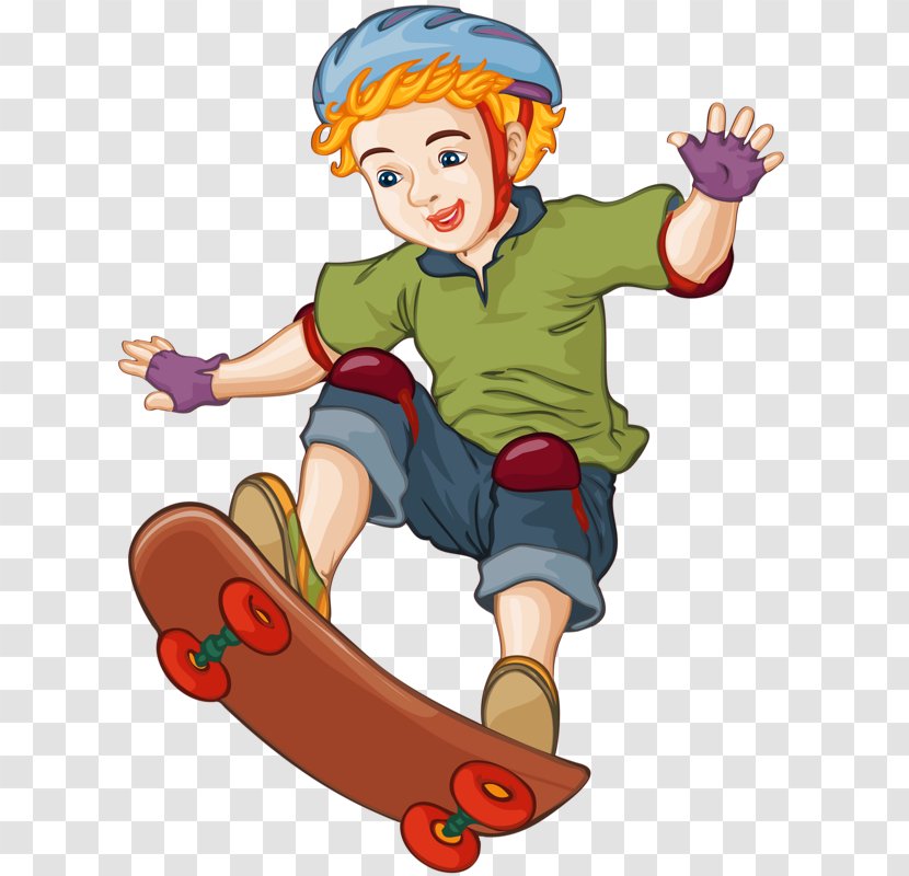 Skateboarding Cartoon Boy - Headgear Transparent PNG