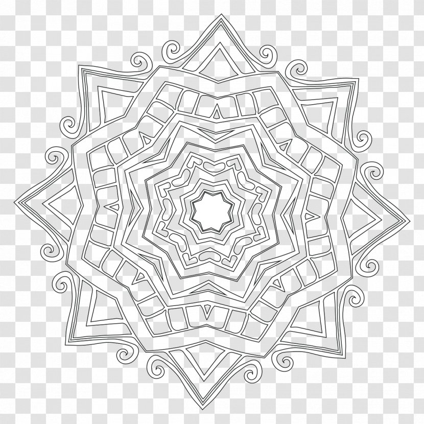 Mandala Coloring Book Drawing - Area - A Variety Of Floral Patterns Transparent PNG