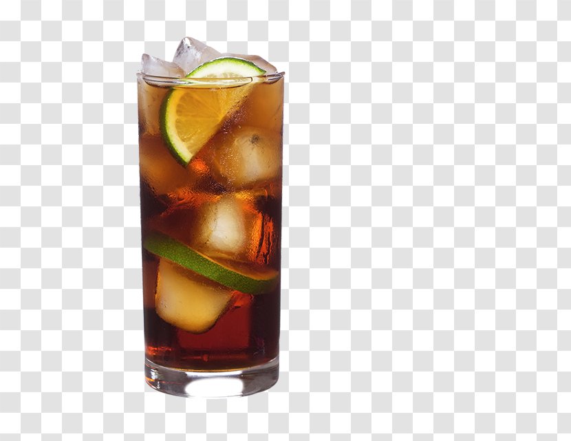 Cola Cocktail Juice Rum Carbonated Water - Alcoholic Drink Transparent PNG