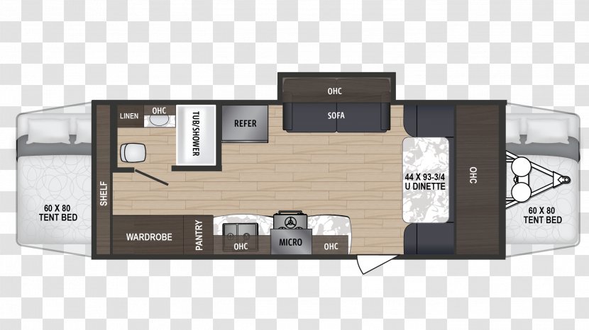 Floor Plan House Caravan - Dinette Transparent PNG