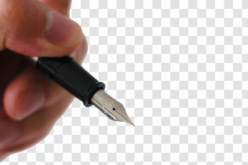 Fountain Pen Gesture - Office Supplies - Holding Transparent PNG