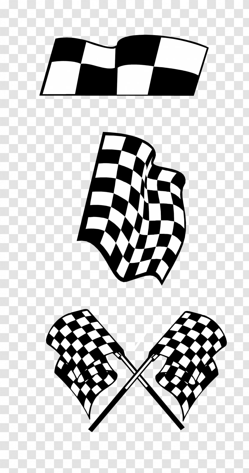 Vector Black And White Racing Flags Transparent PNG