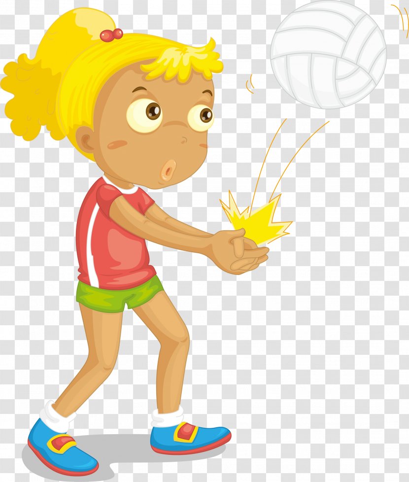 Sport Cartoon Child Clip Art - Watercolor - Volleyball Player Transparent PNG