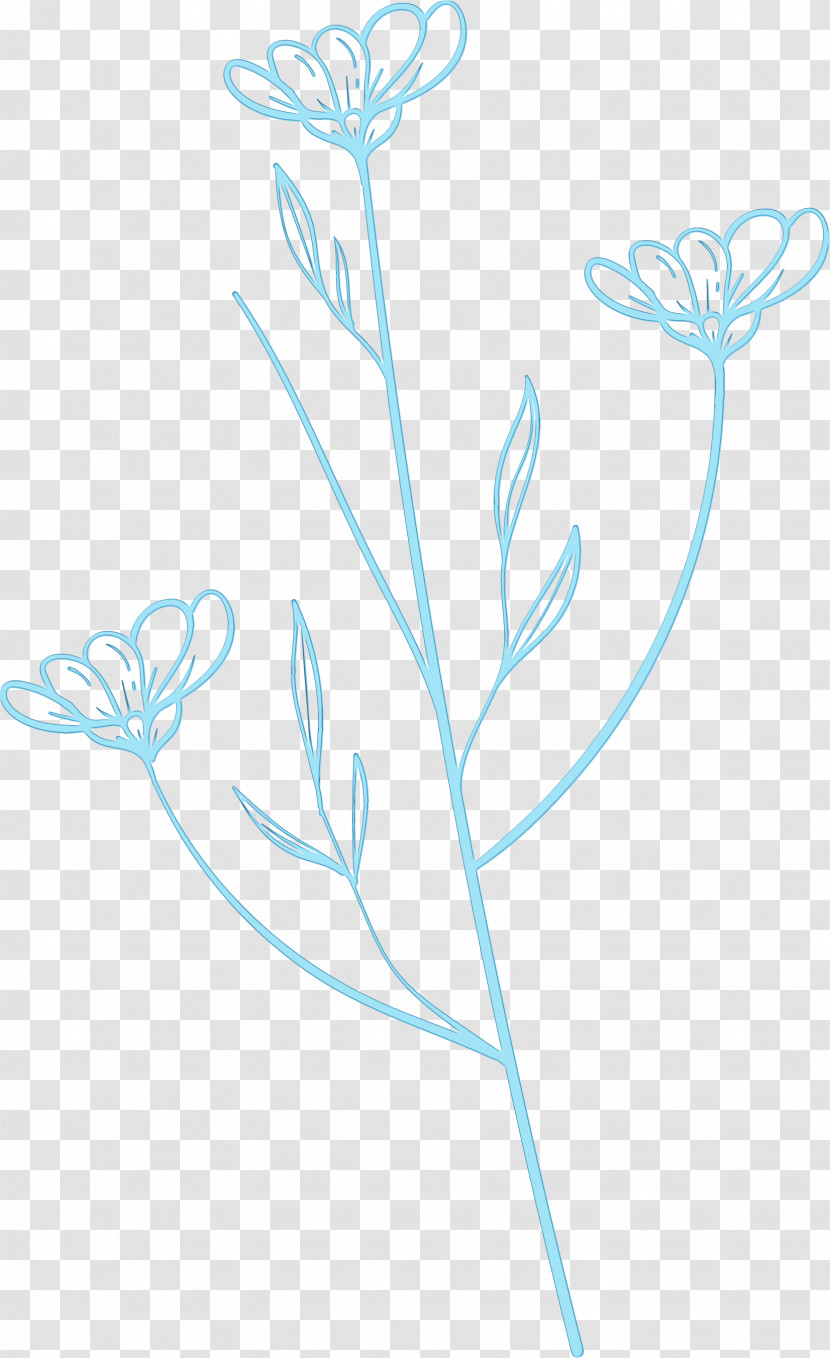 Flower Plant Stem Leaf Pattern Line Transparent PNG