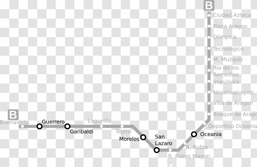 Mexico City Metro Line B Rapid Transit 7 - Text Transparent PNG