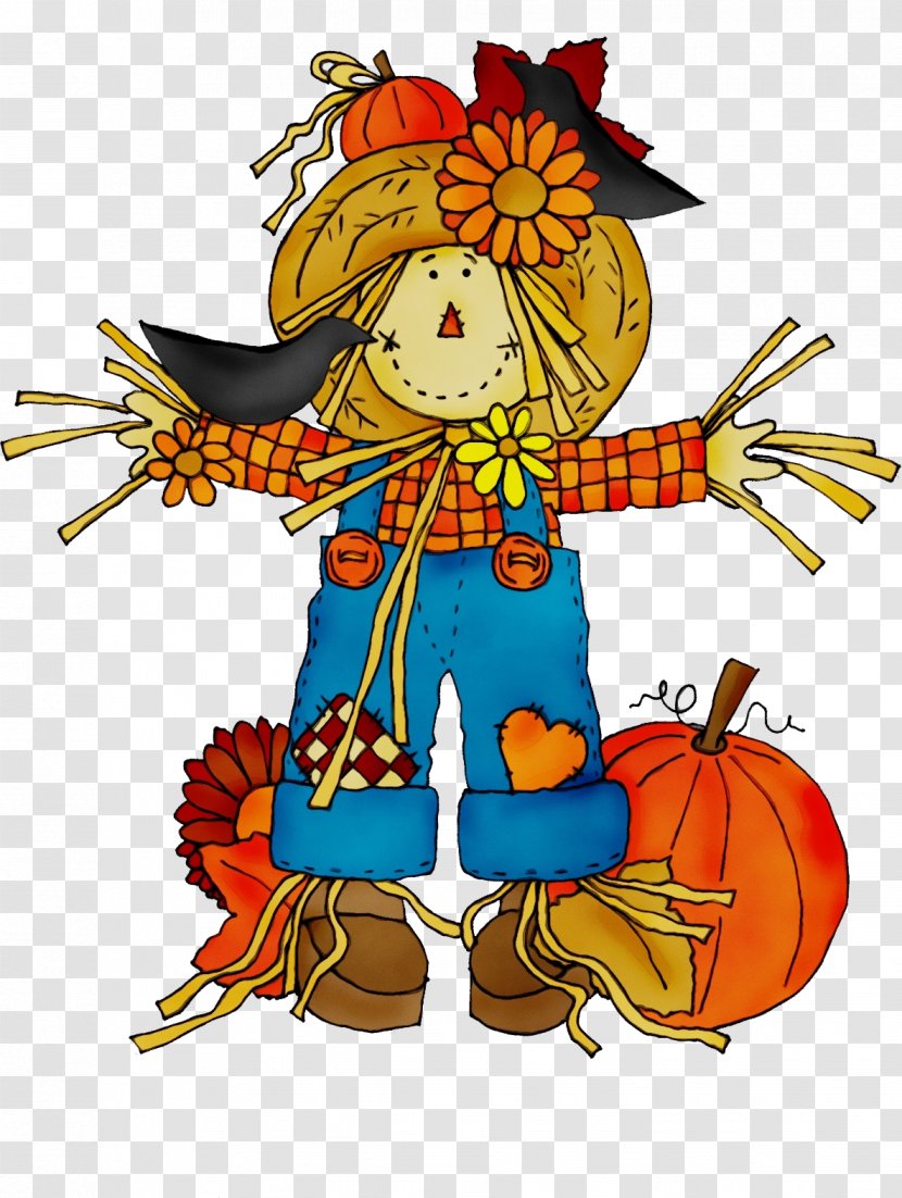 Watercolor Flower Background - Scarecrow Cartoon Transparent PNG