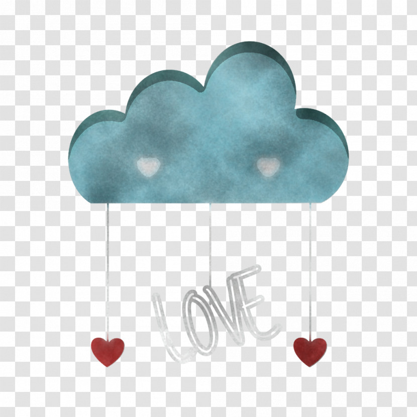 Turquoise Heart Cloud Teal Meteorological Phenomenon Transparent PNG