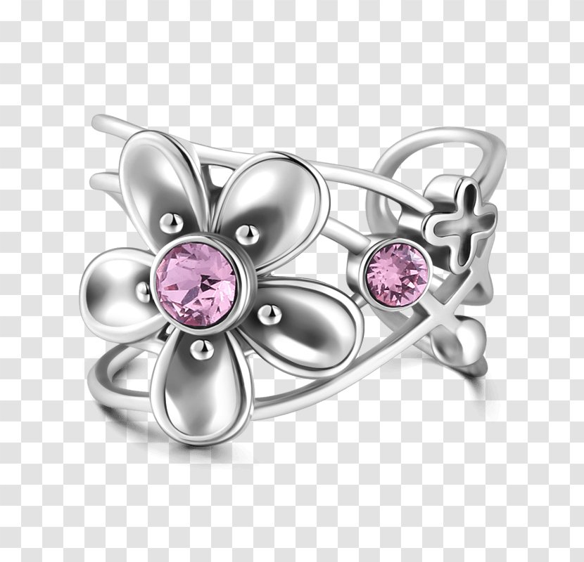 Earring Jewellery Gemstone Clothing Accessories - Body - Flower Ring Transparent PNG