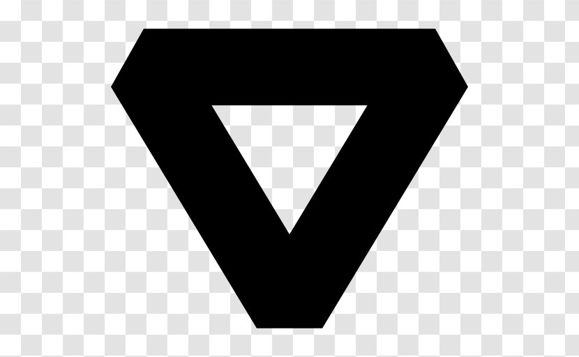 Triangle - Black - Inverted Transparent PNG