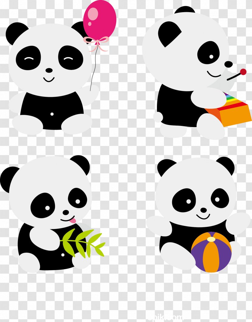 Giant Panda Cuteness Clip Art - Silhouette - Cute Transparent PNG