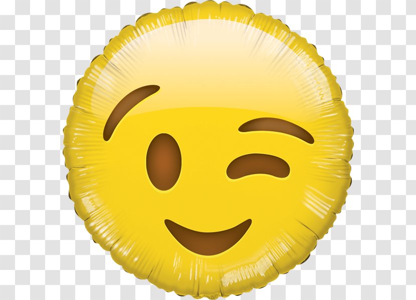 Mylar Balloon Smiley Emoticon Wink - Happiness Transparent PNG