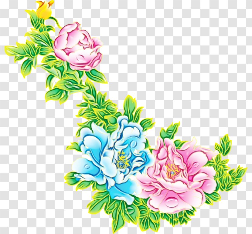 Garden Roses Floral Design Cabbage Rose Flower Illustration - Flowering Plant Transparent PNG