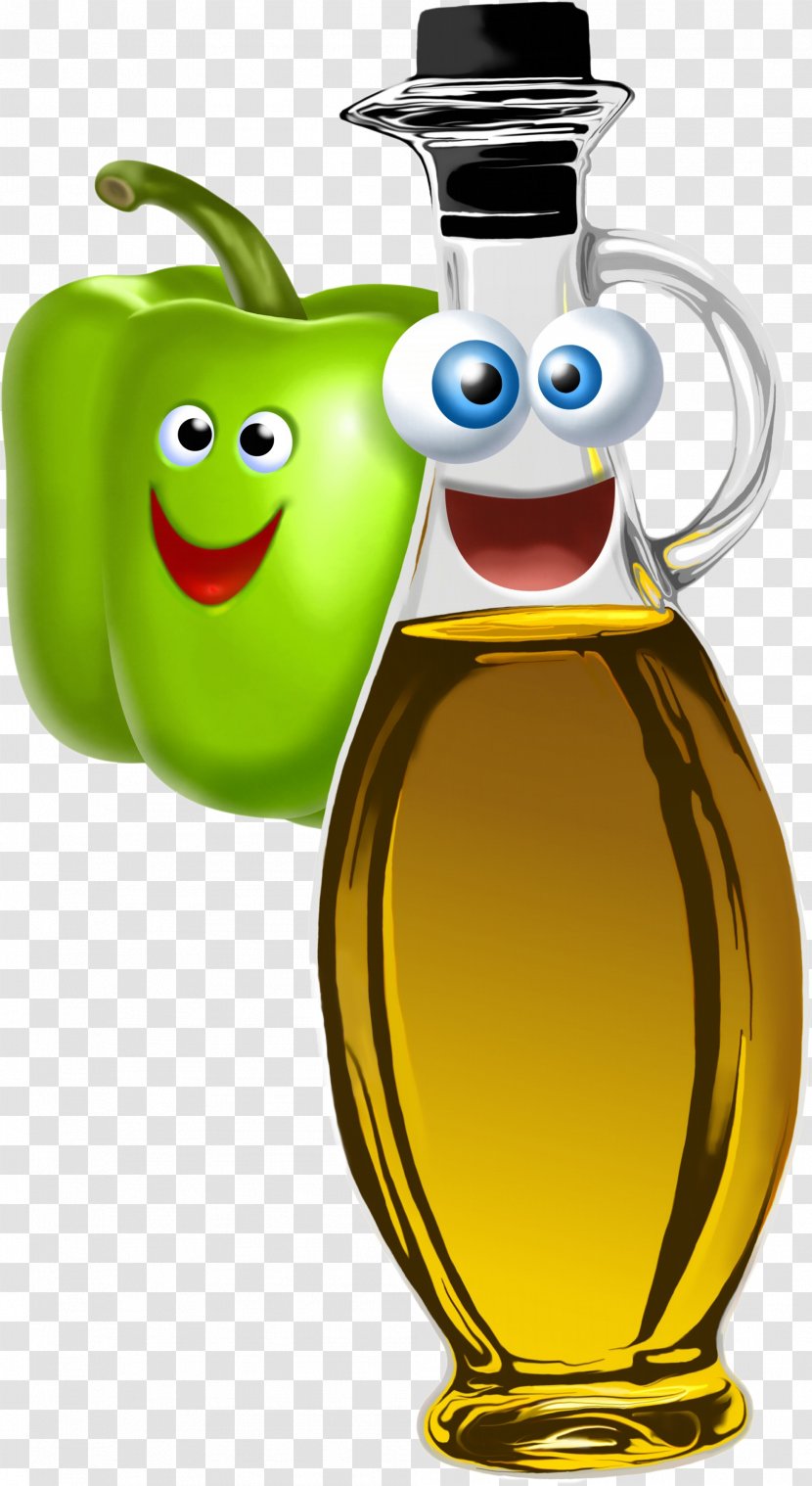 Vegetable Fruit Clip Art - Drawing - Green Pepper And Olive Oil Bottles Transparent PNG