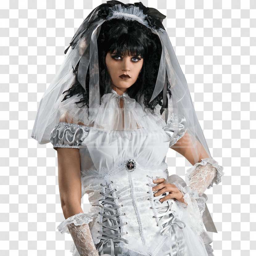 Halloween Costume Wedding Dress - Long Hair Transparent PNG