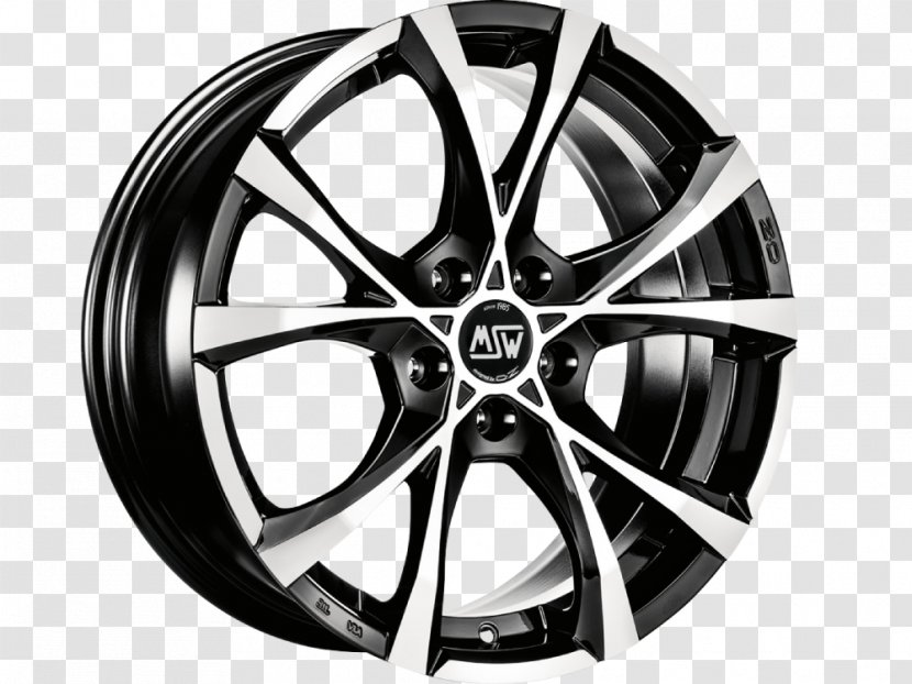 Alloy Wheel Car OZ Group Rim - Black And White - Over Wheels Transparent PNG