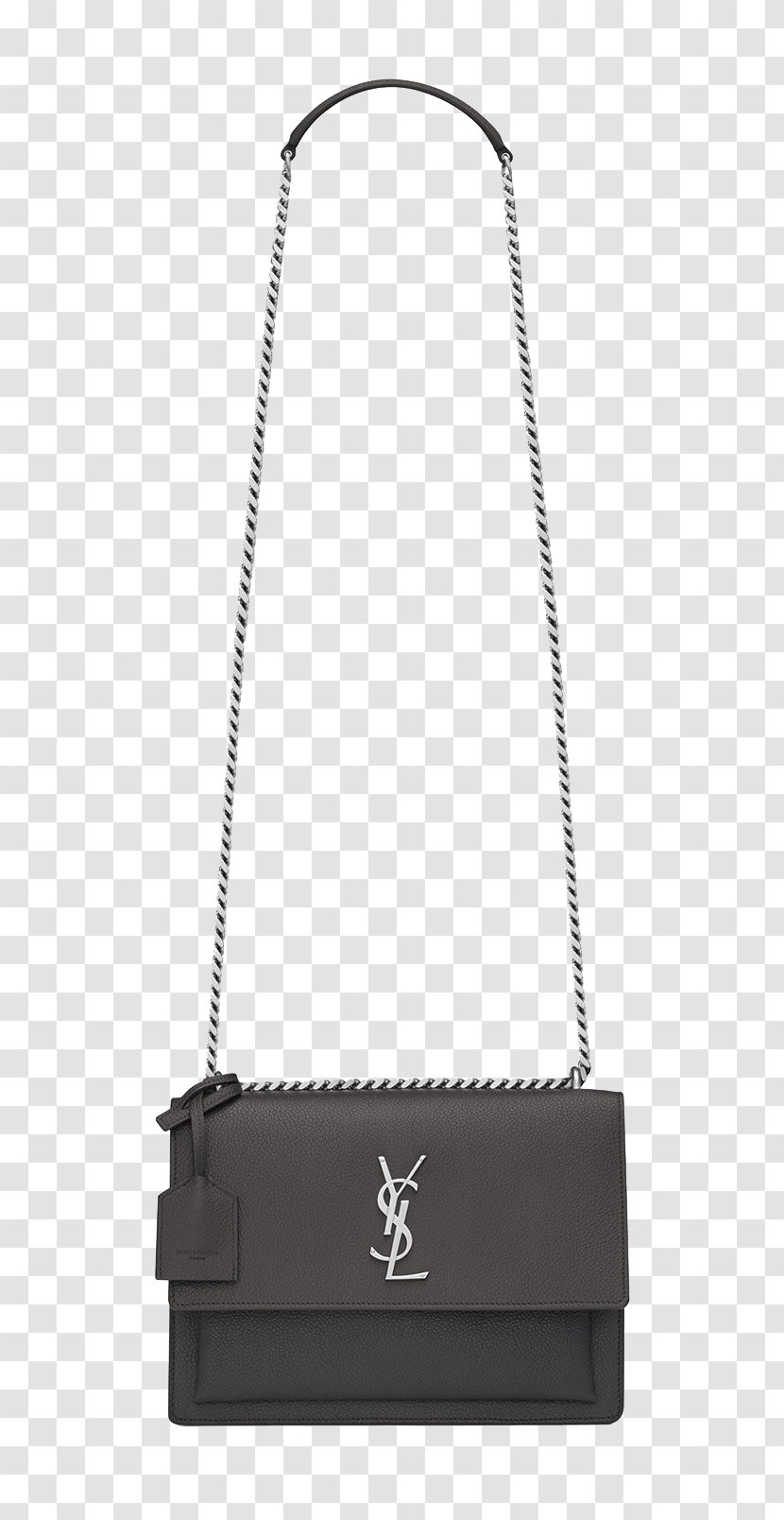 Handbag White Leather Messenger Bag Pattern - Black And - SaintLaurent Chain Transparent PNG