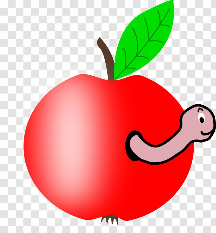 Worm Apple Clip Art - Fruit Transparent PNG