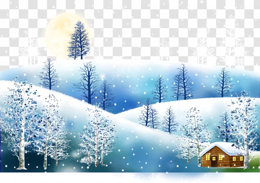 Cartoon Snow Illustration - Tree - Winter Transparent PNG
