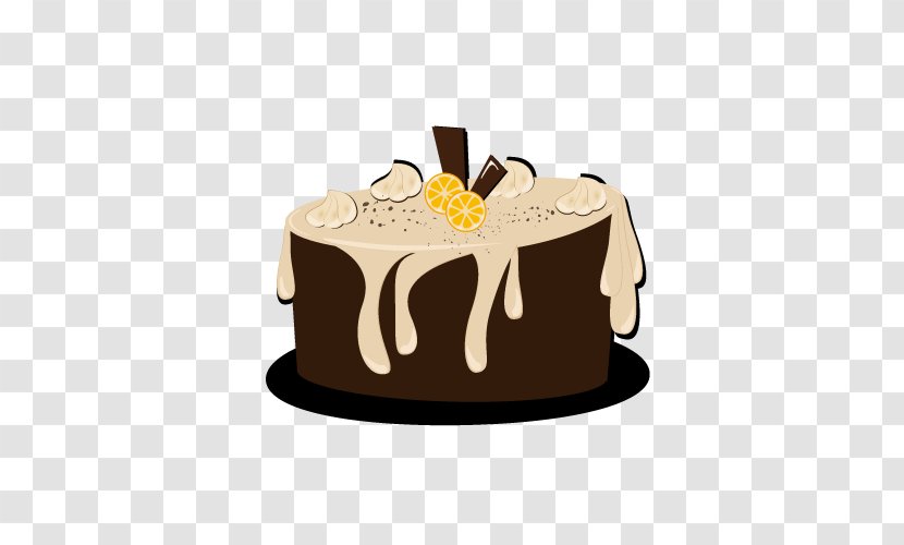 Chocolate Cake Birthday Torte Fruitcake - Dessert - Vector Orange Transparent PNG