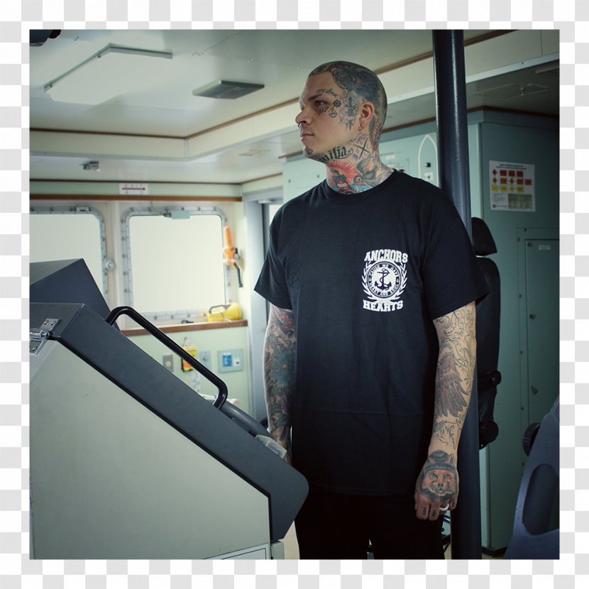 T-shirt Anchors & Hearts Across The Borders Hamburg Records Sleeve - Sea Soul Shirt Transparent PNG
