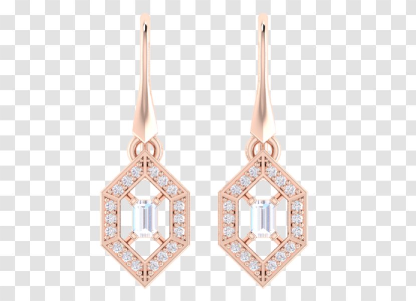 Earring Body Jewellery Diamond Human - Rose Gold Shape Earrings Transparent PNG